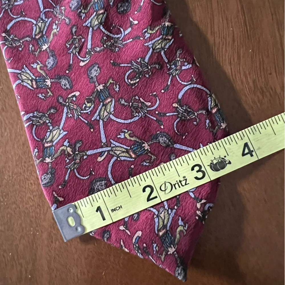 Men’s Jerry Garcia 100% Silk Stonehenge Floral Maroon Red Tie USA Grateful Dead